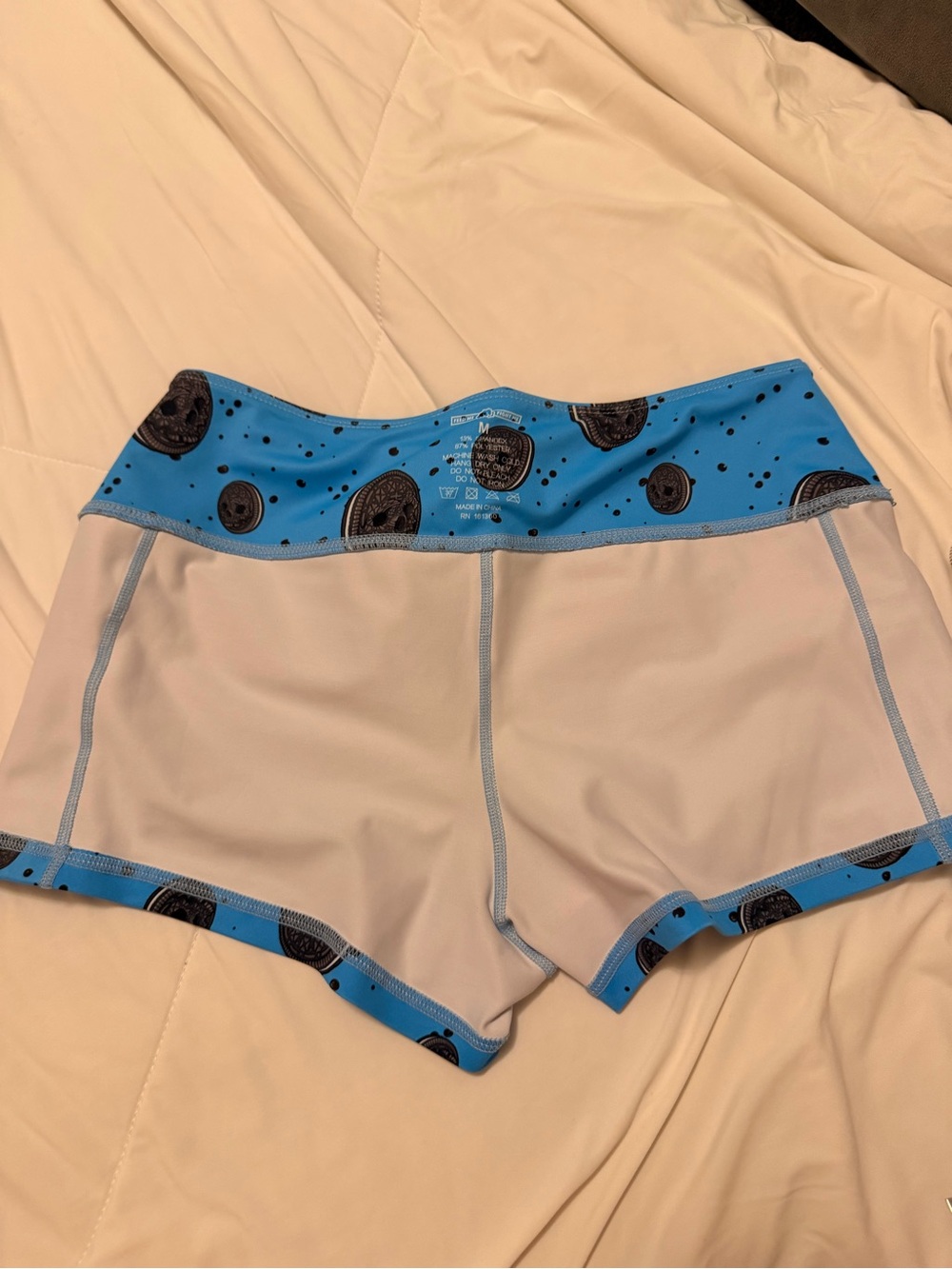Cookie Print Blue Workout Shorts - Feed Me Fight Me fmfm medium - Picture 7 of 8